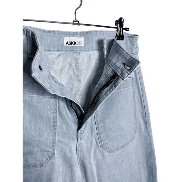 ASKK NY Sailor Pants Light Wash Wide Leg Jeans In Bleachout Blue - Picture 10 of 12
